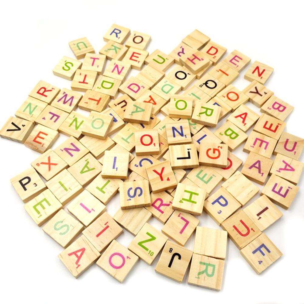 Kids Education Alphabet Numbers - 100Pcs Wooden Language Toys Letter Alphabet