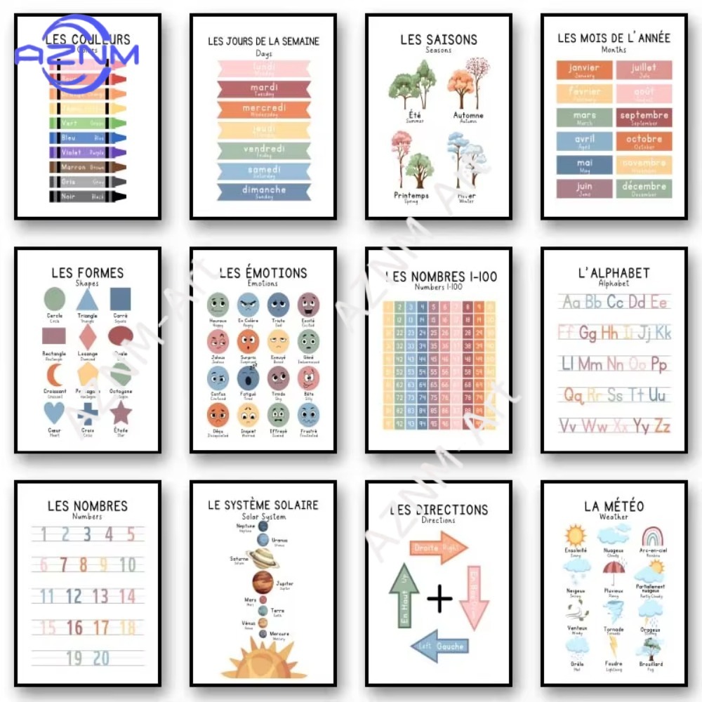 Kids Education Alphabet Numbers - 1Pc Bilingual French Educational Learn Number
