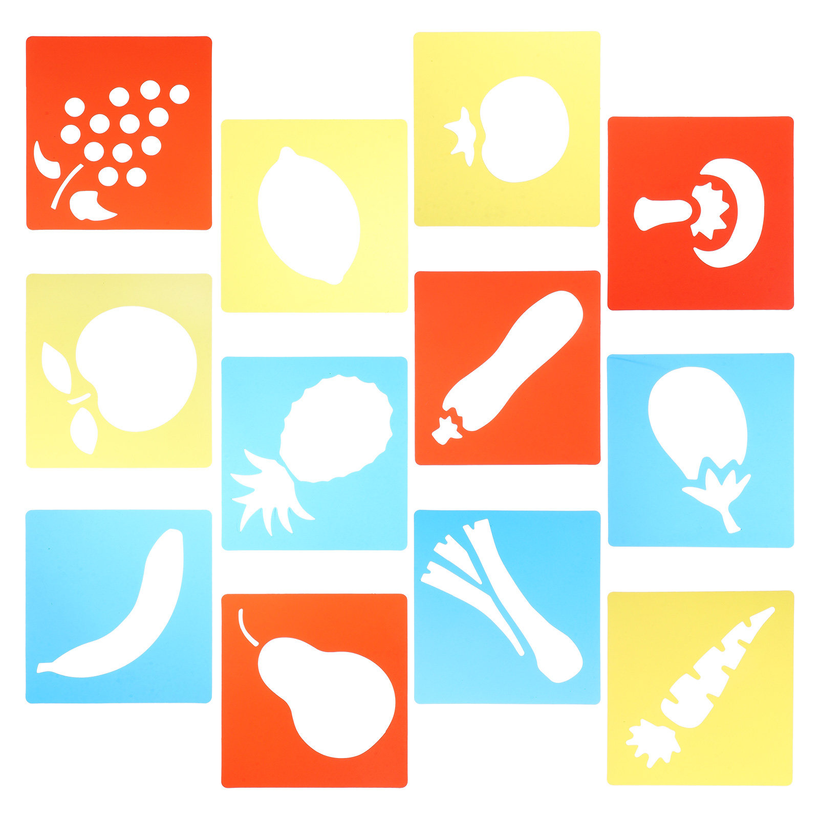 Kids Education Tools - 12Pcs Kids Drawing Stencils Plastic Educational