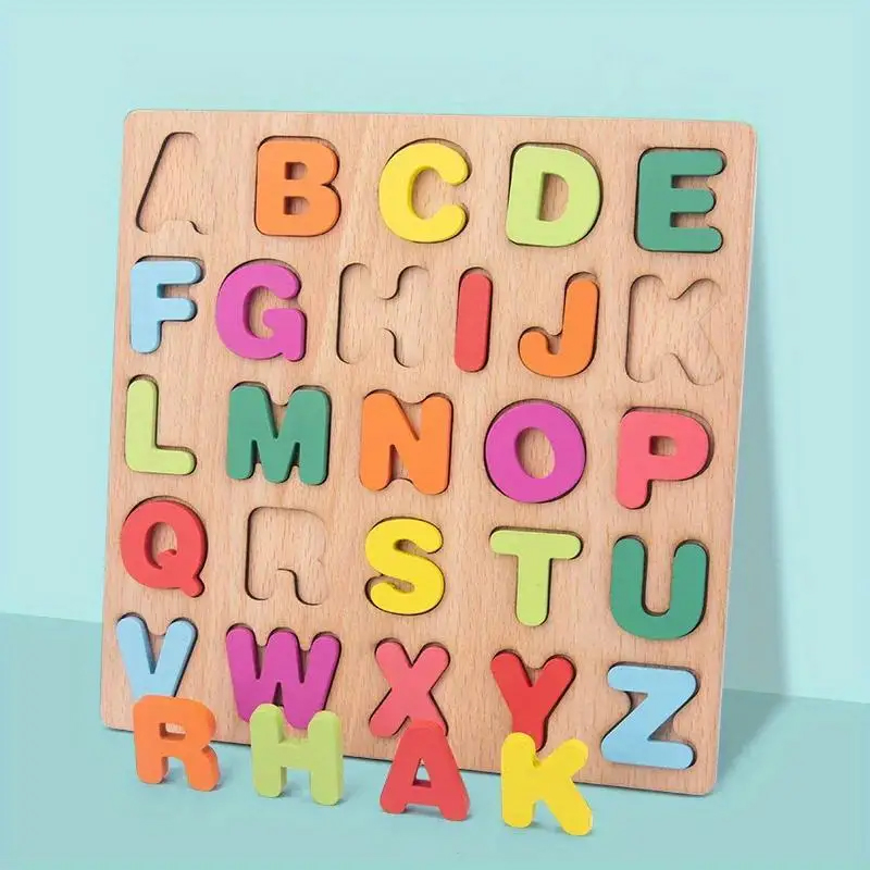 Kids Education Alphabet Numbers - Colorful Alphabet Number Wooden Puzzles Kids