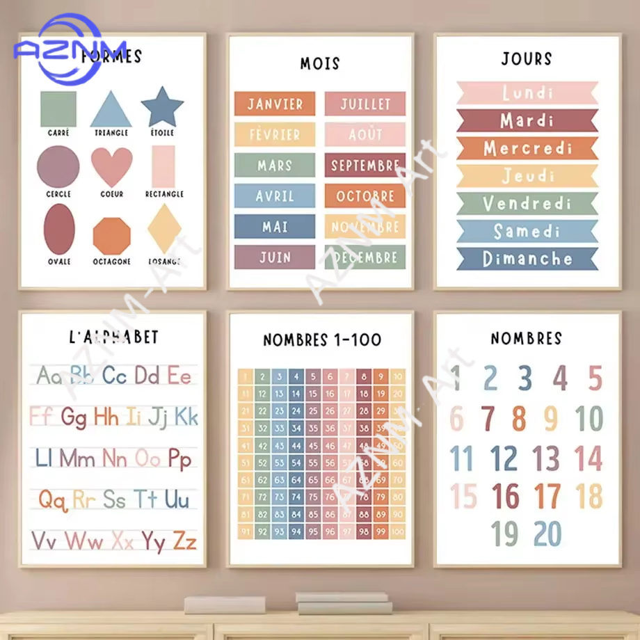1PC ，English French Number Alp - огляд і ціна Kids Education Alphabet Numbers