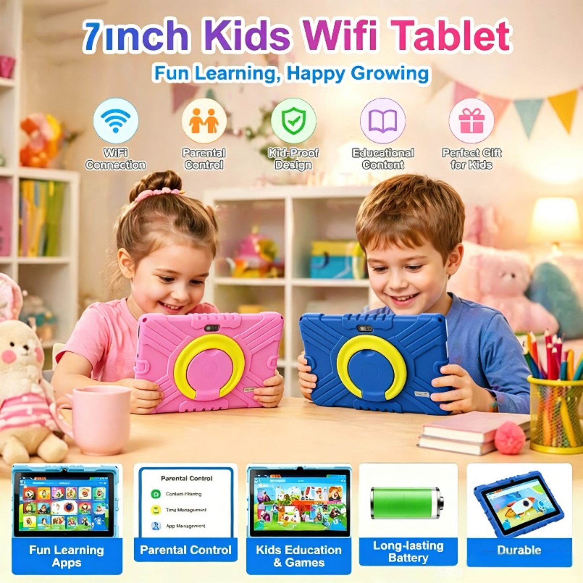 Android 13 Kids WIFI Tablet 7i - огляд і ціна Kids Education Free App