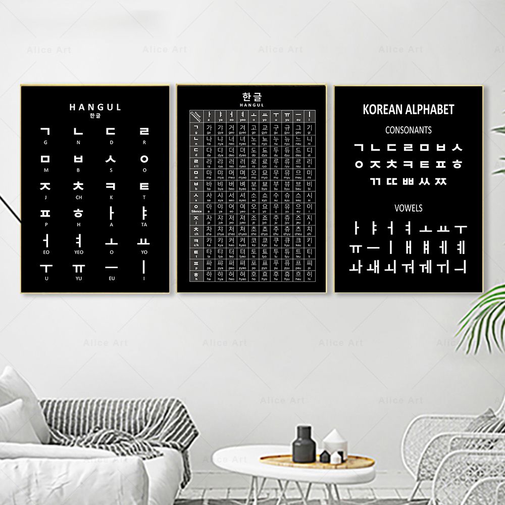 Korean Alphabet Prints Korean  - огляд і ціна Kids Educational Poster
