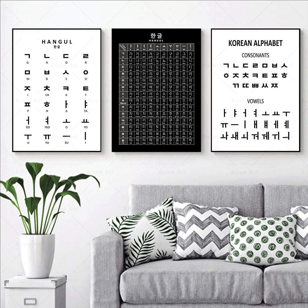 Korean Alphabet Prints Korean  - огляд і ціна Kids Educational Poster