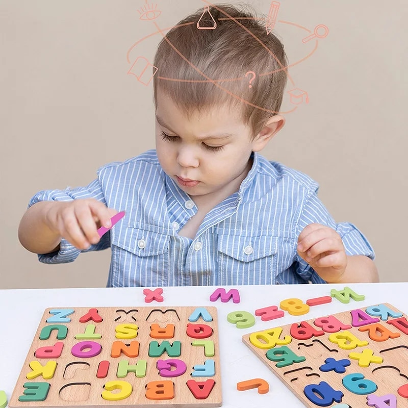 Colorful Alphabet Number Woode - огляд і ціна Kids Education Alphabet Numbers