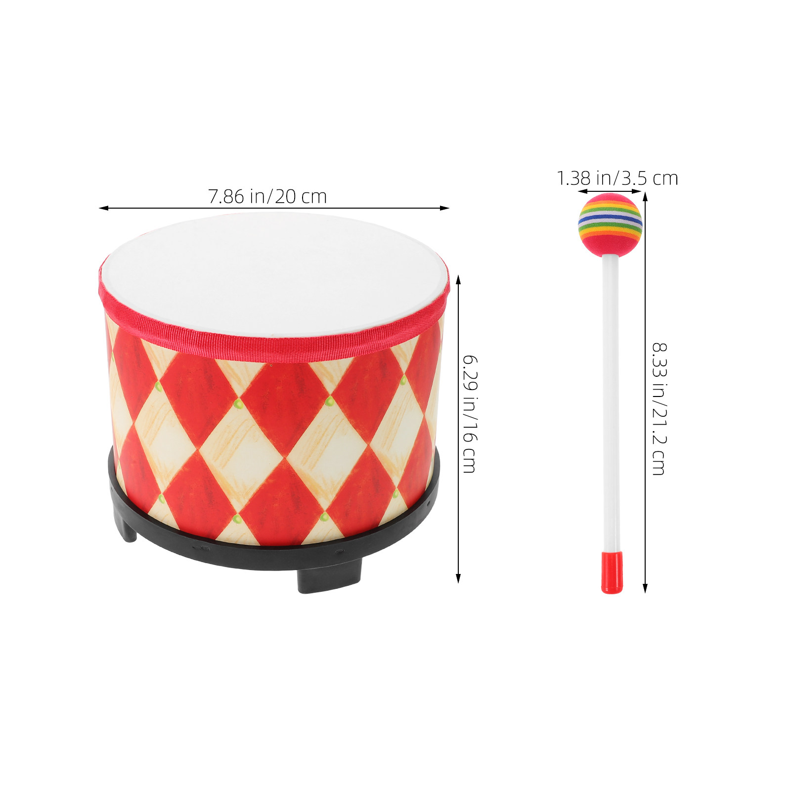 Kids Hand Drum Wooden Red Tom  - огляд і ціна Kids Education Tools